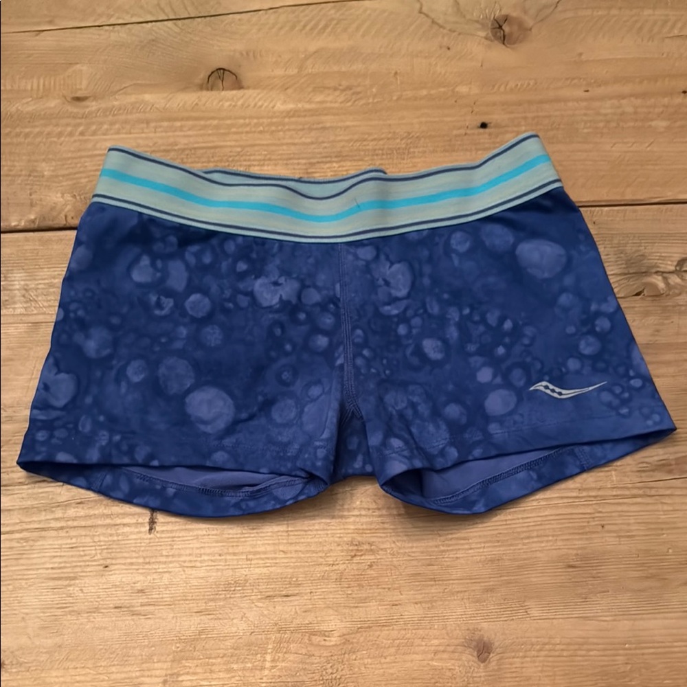 Saucony Women's Ocean Blue Athletic Spandex Running Shorts
